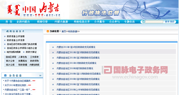 內(nèi)蒙古自治區(qū)重視網(wǎng)上財政平臺建設 主動接受公眾監(jiān)督
